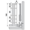 Mocowanie ścianki tylnej TANDEMBOX Blum Z30D000SL, wys.D 183/224mm, szare, komplet